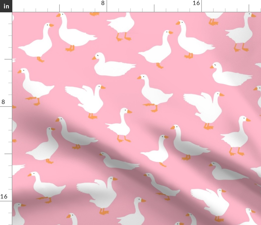 Geese on Cotton Candy Pink