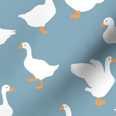 Geese on Country Blue
