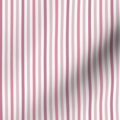 Narrow Tricolor French Ticking Stripe in Reds