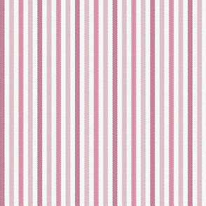 Narrow Tricolor French Ticking Stripe in Reds