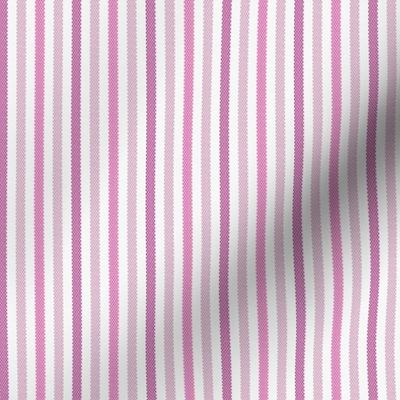 Narrow Tricolor French Ticking Stripe in Pinks