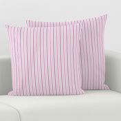 Narrow Tricolor French Ticking Stripe in Pinks