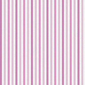 Narrow Tricolor French Ticking Stripe in Pinks