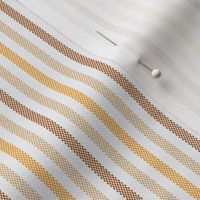 Narrow Tricolor French Ticking Stripe in Oranges