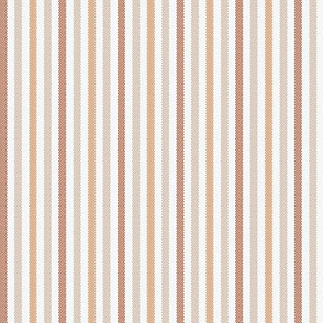 Narrow Tricolor French Ticking Stripe in Browns