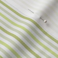 Narrow Tricolor French Ticking Stripe in Celery Greens