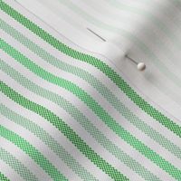 Narrow Tricolor French Ticking Stripe in Greens