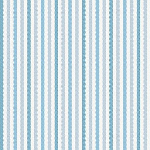 Narrow Tricolor French Ticking Stripe in Blues