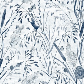 Wild Grasses and its Habitants Blue Large