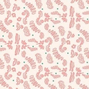 Squiggles & Dots - Pink with Green