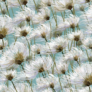 Cotton Grass Dream | Soft Blue Gray Green + Creams