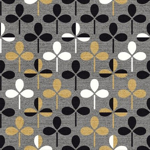 Scandi Clover Black Gold Gray Medium scale