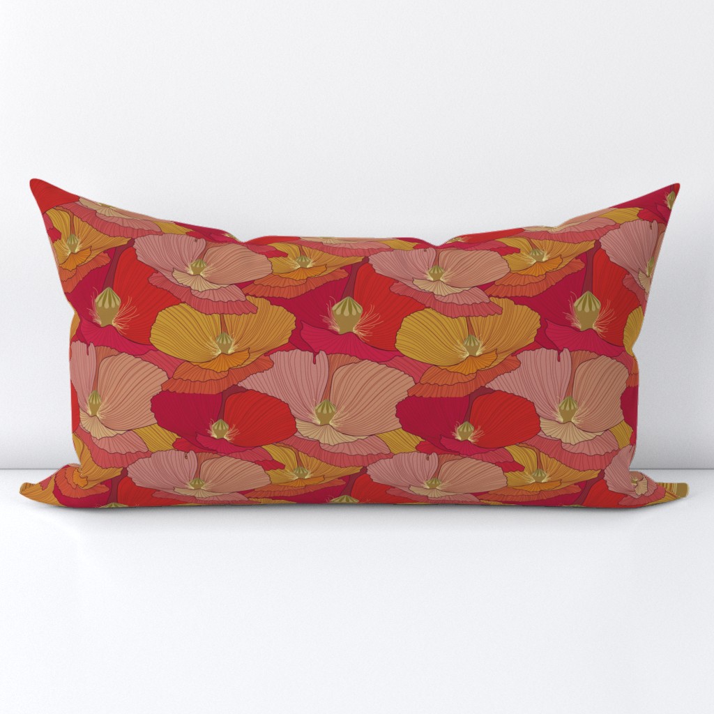 Poppy Flowers // Large Scale// Wild Flowers // Red Poppy // Orange Poppy // Pink Poppy // Summer Time // Cotton Bright Flowers