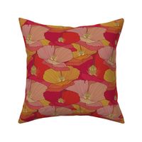 Poppy Flowers // Large Scale// Wild Flowers // Red Poppy // Orange Poppy // Pink Poppy // Summer Time // Cotton Bright Flowers