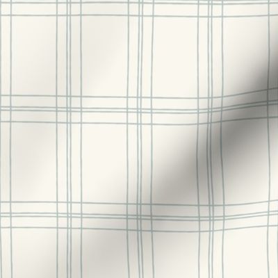 Lined Linens - Quad Plaid - Blue, Ivory (Bees and Lemons)