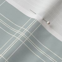 Lined Linens - Quad Plaid - Ivory, Blue (Bees and Lemons)