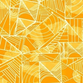 Colorful Lines and Shapes - Yellow, Gold, White