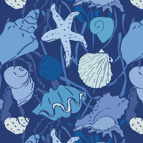 Seashell Lagoon in Blue + Navy