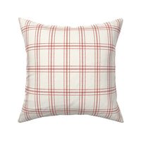 Lined Linens - Quad Plaid - Apple Red, Ivory (Apples and Chickadees)