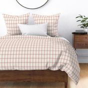 Lined Linens - Quad Plaid - Apple Red, Ivory (Apples and Chickadees)