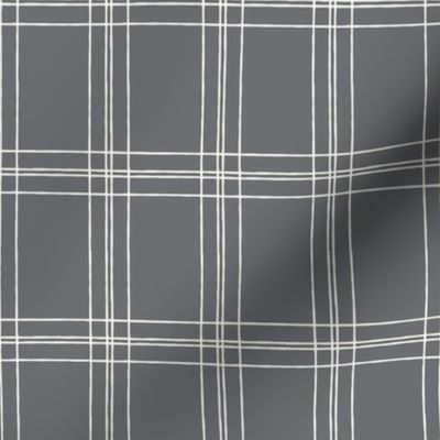 Lined Linens - Quad Plaid - Ivory, Grey (K70) 