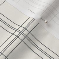 Lined Linens - Quad Plaid - Grey (K70), Ivory 
