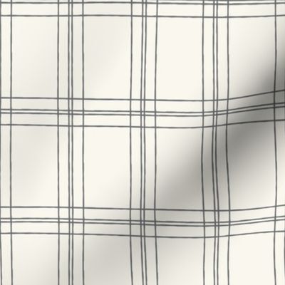 Lined Linens - Quad Plaid - Grey (K70), Ivory 