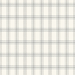 Lined Linens - Quad Plaid - Grey (K70), Ivory 