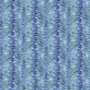 STRM11L -  Blending Marbleized Bands of  Shifting Shadows in Violet and Teal - Small - Lengthwise