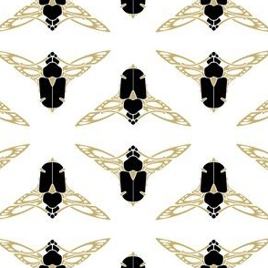 Art Nouveau Scarab Gold and black