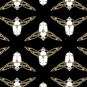 Art Nouveau Scarab Gold and white