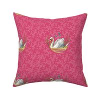 6” Sweet Swan Embroidery Template | Pink