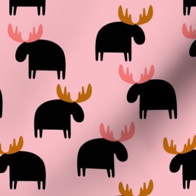 Moose on pink
