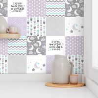 Love you more than all the stars//Lavender & Turquoise - Wholecloth Cheater Quilt