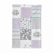 Love you more than all the stars//Lavender & Turquoise - Wholecloth Cheater Quilt