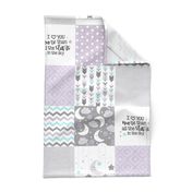 Love you more than all the stars//Lavender & Turquoise - Wholecloth Cheater Quilt