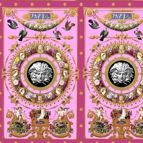 4 custom smaller rococo baroque floral pink medusa