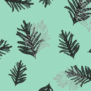 Lauʻae (Fern) Black and Mint