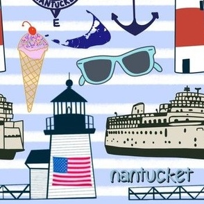 Nantucket print size m blue stripe