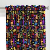 Large Scale Colorful Aztec - Dark