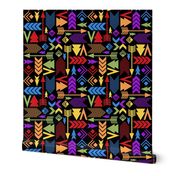 Large Scale Colorful Aztec - Dark