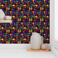 Medium Scale Colorful Aztec - Dark