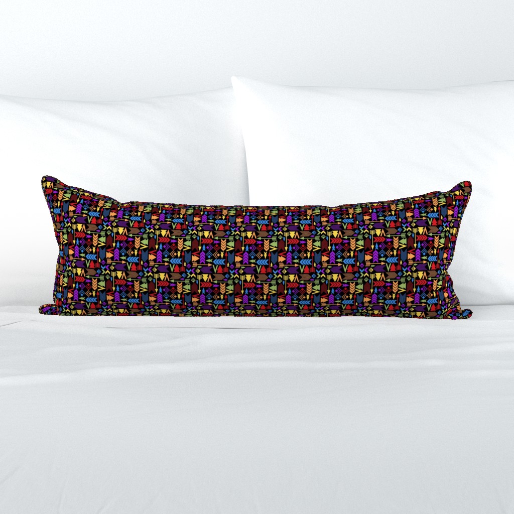 Small Scale Colorful Aztec - Dark