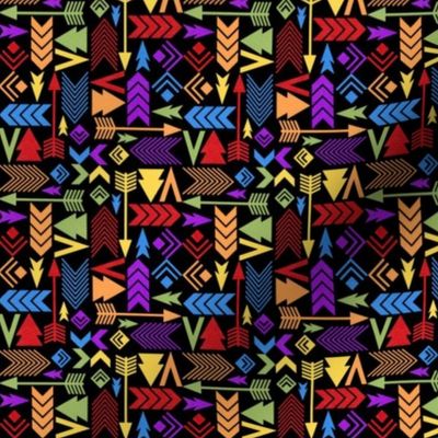 Small Scale Colorful Aztec - Dark