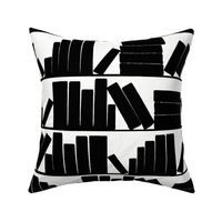 library book shelves black and white, large scale, custom request