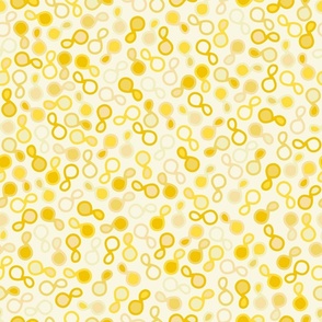 Jumbo Scale - Hybrid Paisley or Loops - Tightly Scattered - Citrus Yellow Ombre