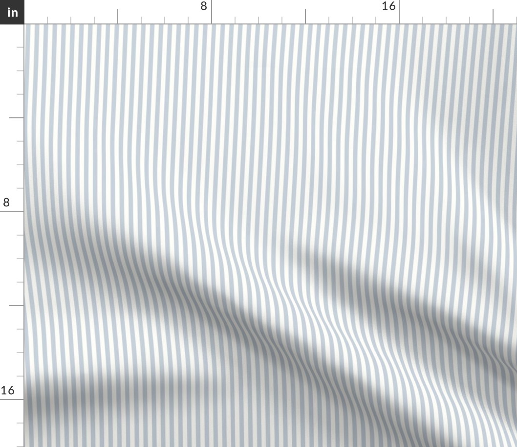 Vintage Blue,  linen stripe - pin stripe