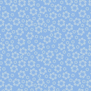 Geometric Abstract Florals on Light blue