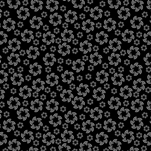  Geometric Abstract Florals on Black