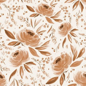 Florence, florals, earth tones, ivory 